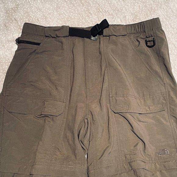 VGUC Men's The North Face Convertible Pants, Olive, Hiking, Nylon, L, 30" InSeam - Picture 2 of 13